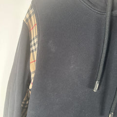 Burberry Check Panel Hoodie Size M