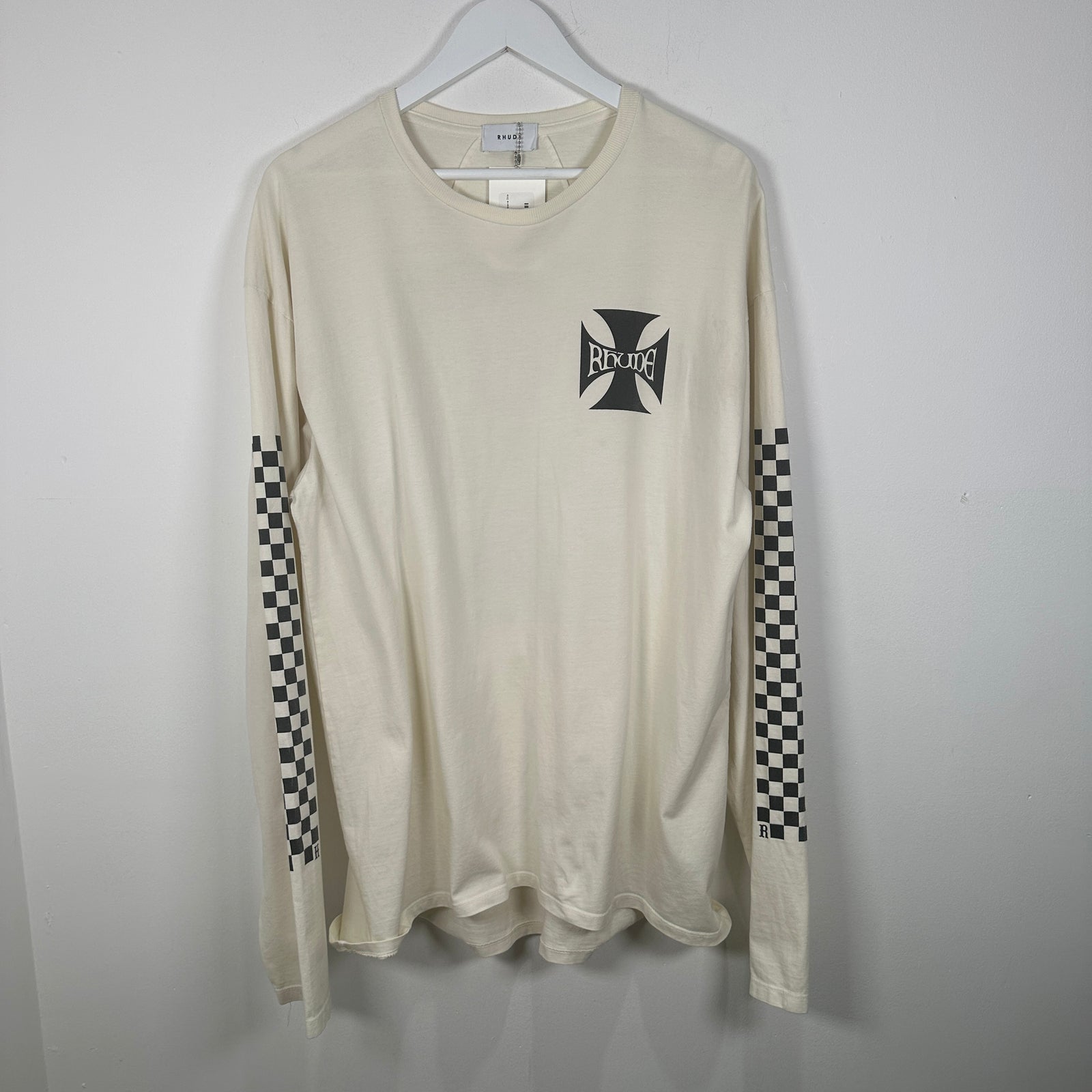Rhude Iron Cross Checkered Longsleeve Size M