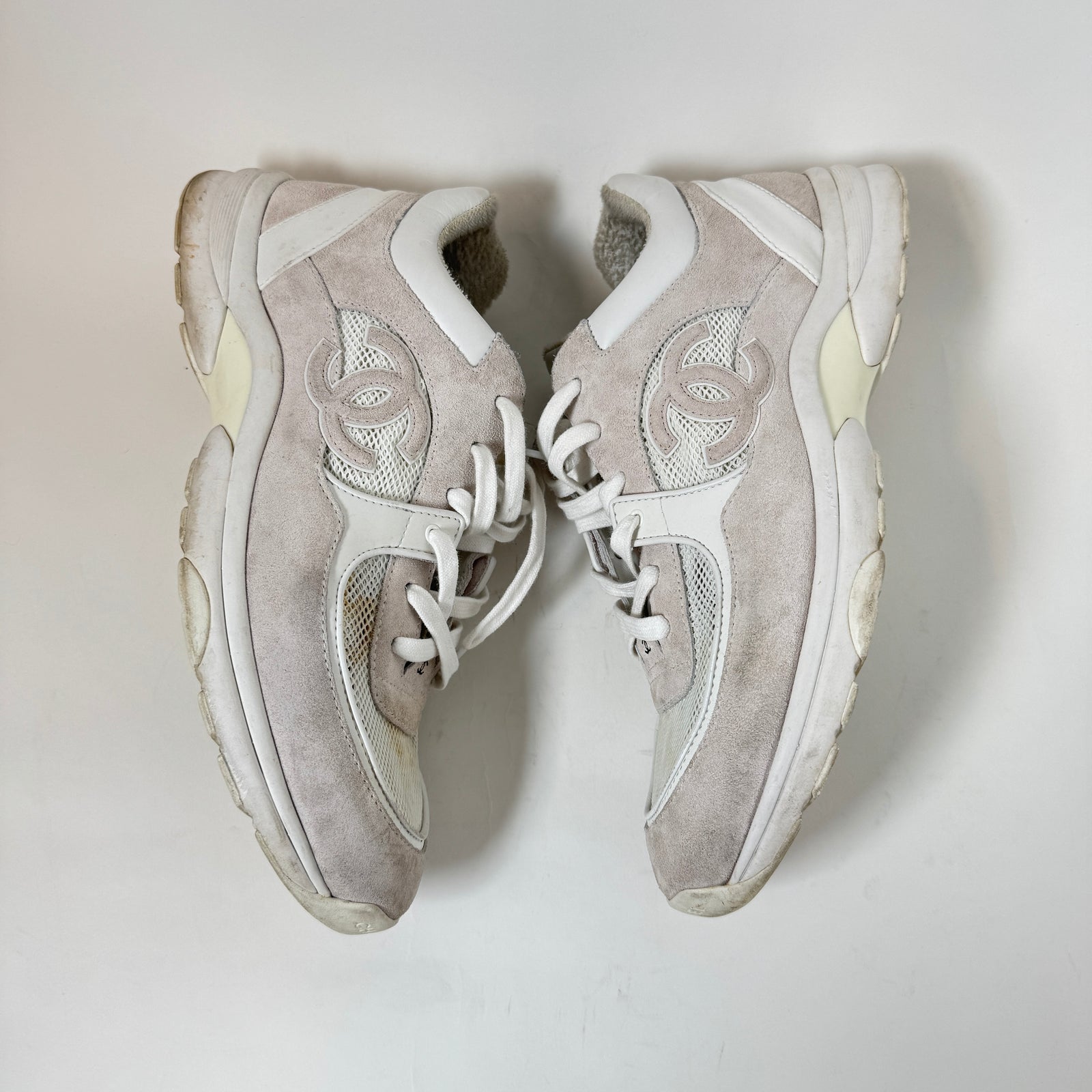 Chanel White CC Trainers Size 45