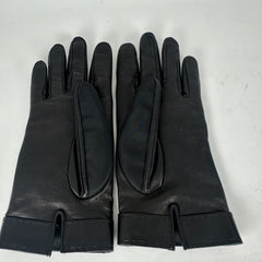Prada Re-Nylon Leather Plaque Gloves Size 7.5