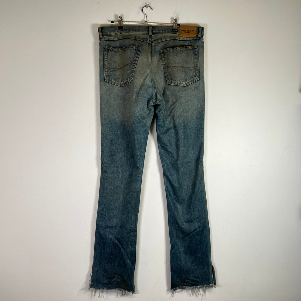 Balenciaga FW22 Lightwash Waxed Super Fitted Jeans