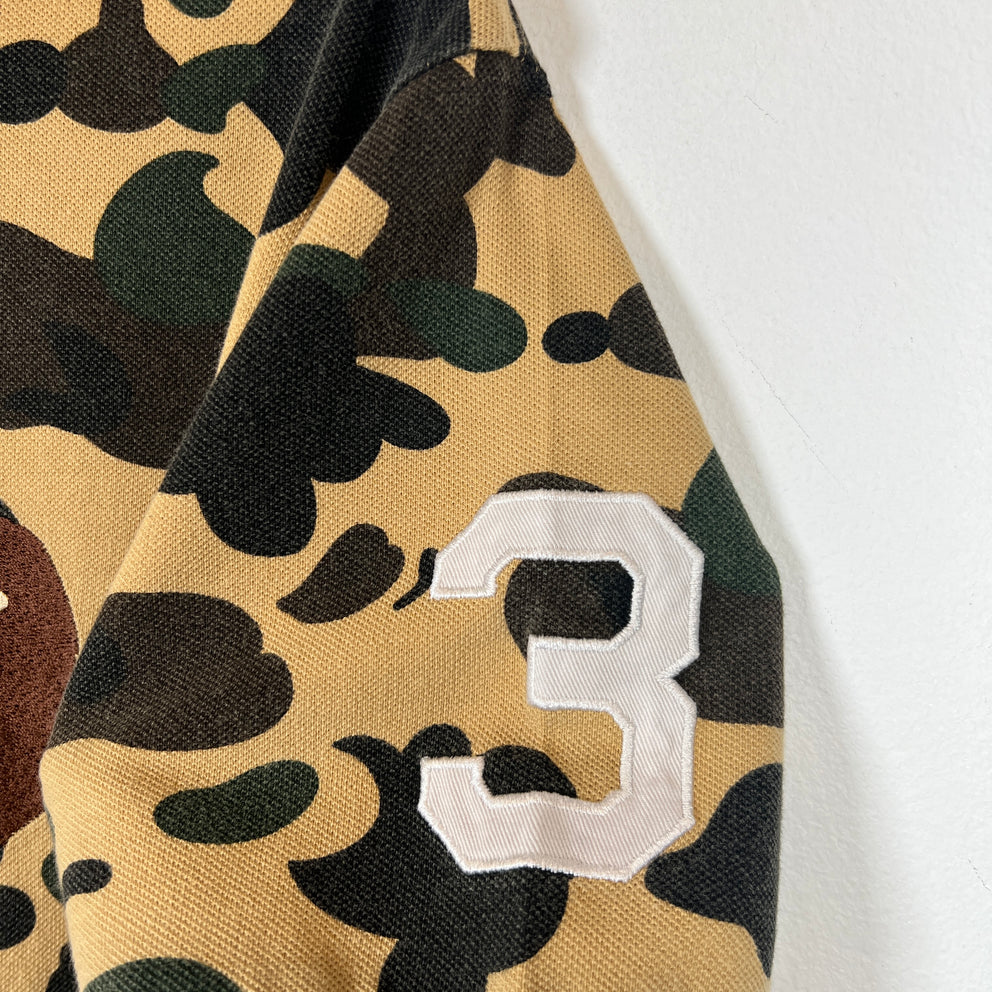 Bape Camo Ape Head Polo Shirt Size L