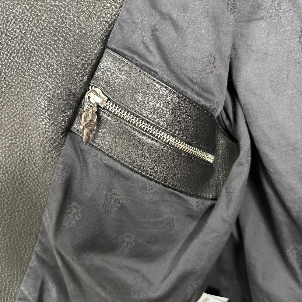 Chrome Hearts Single Riders Cemetery Leather Jacket Size M