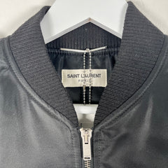 Saint Laurent Black Nylon Bomber Jacket Size 50