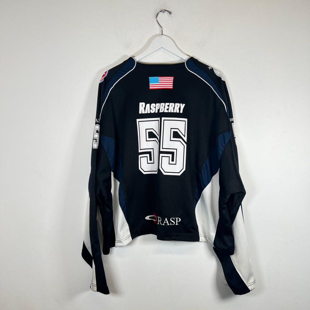 GV Gallery Black/Navy Raspberry Hills Hockey Jersey Size L