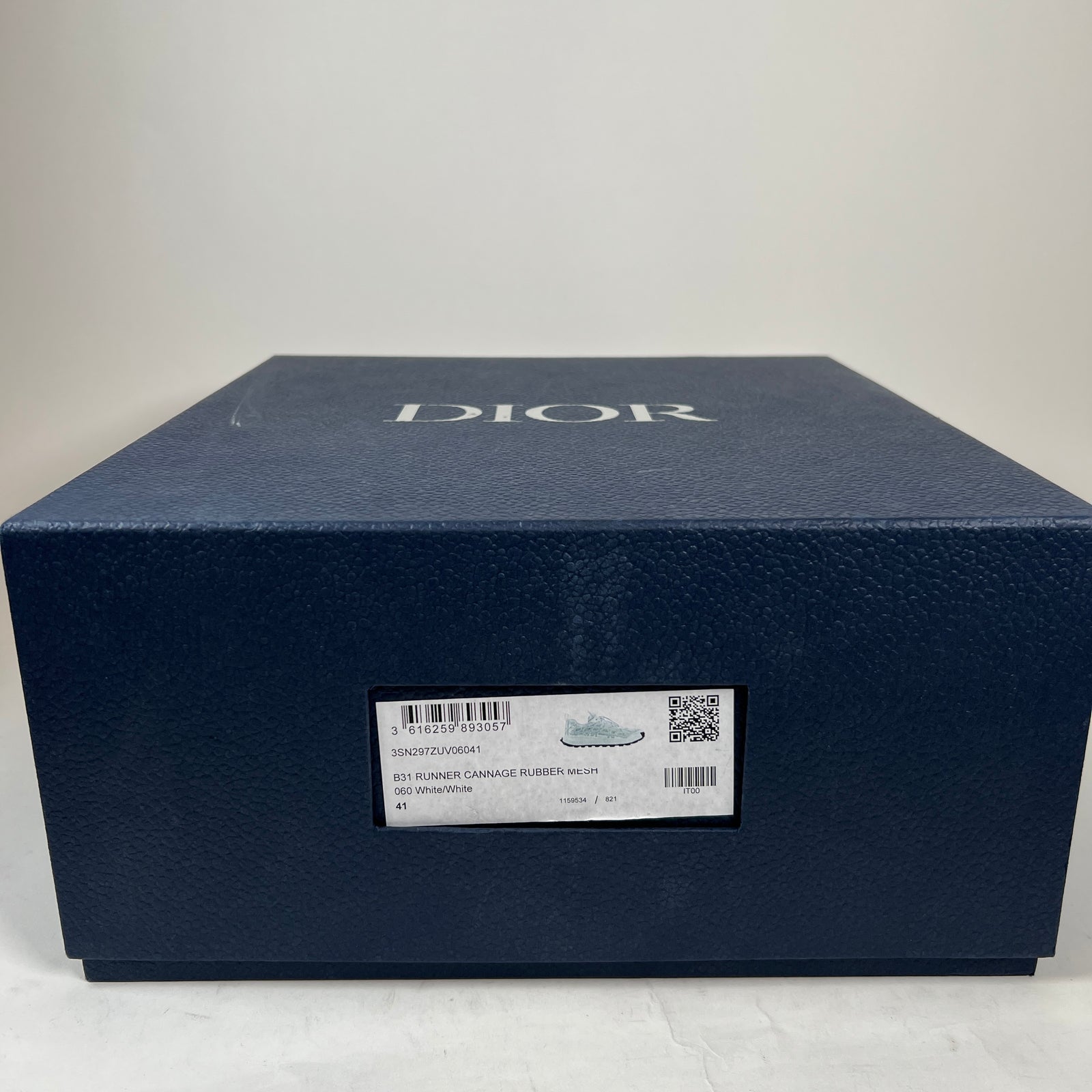 Dior B31 White/White Carnage Rubber Mesh Runner Size 41
