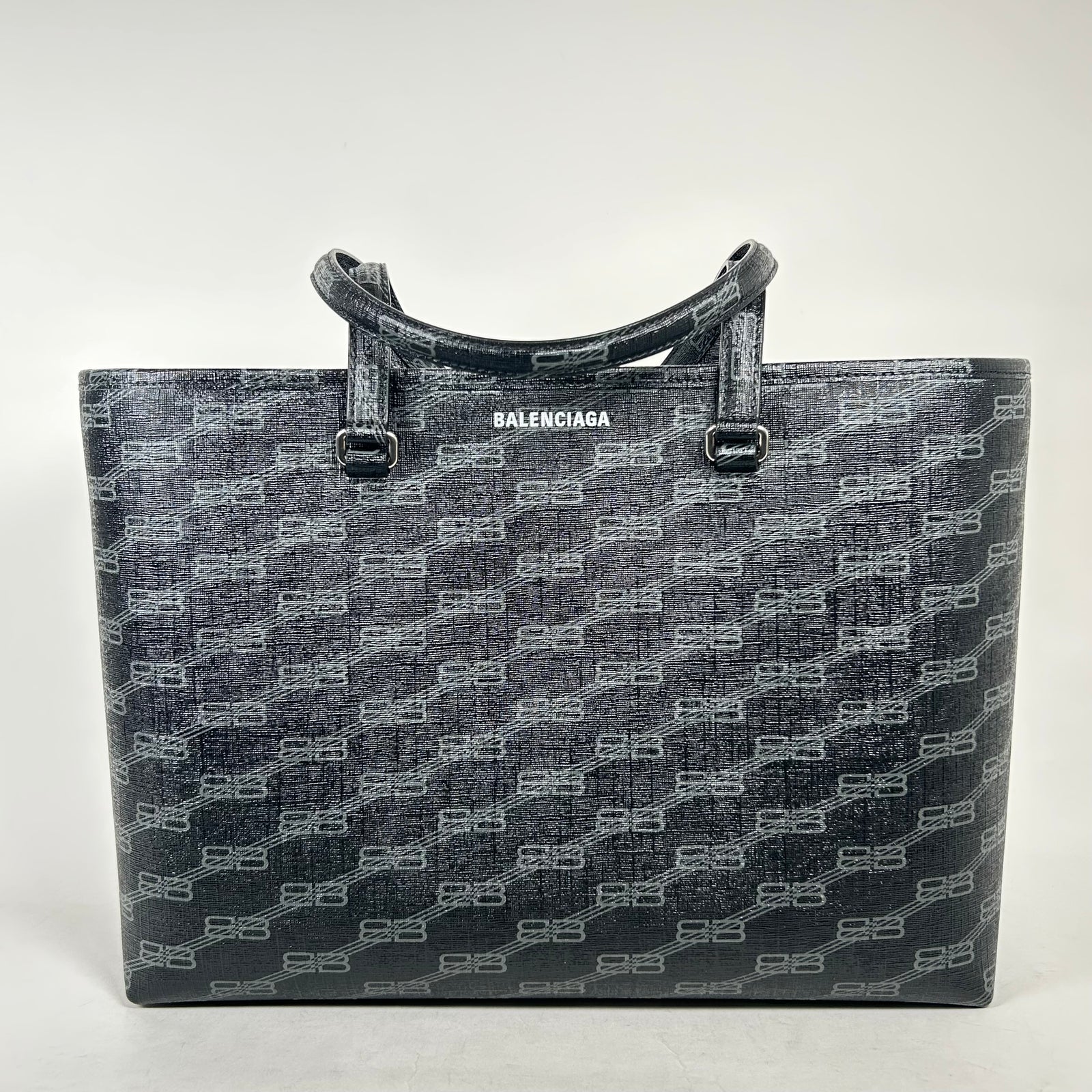 Balenciaga Black BB Monogram Tote Bag