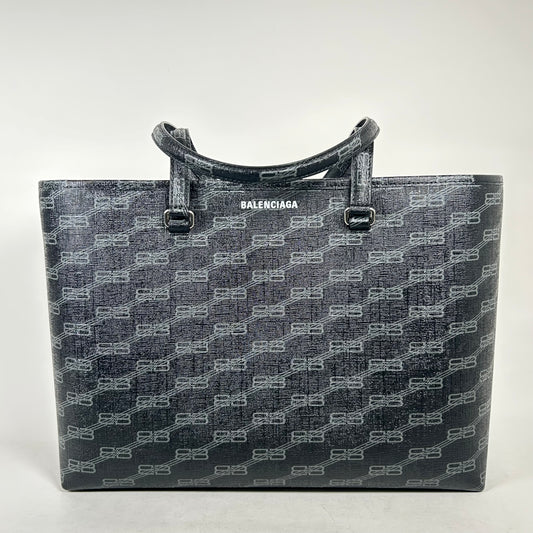 Balenciaga Black BB Monogram Tote Bag