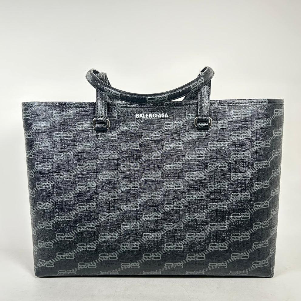 Balenciaga Black BB Monogram Tote Bag