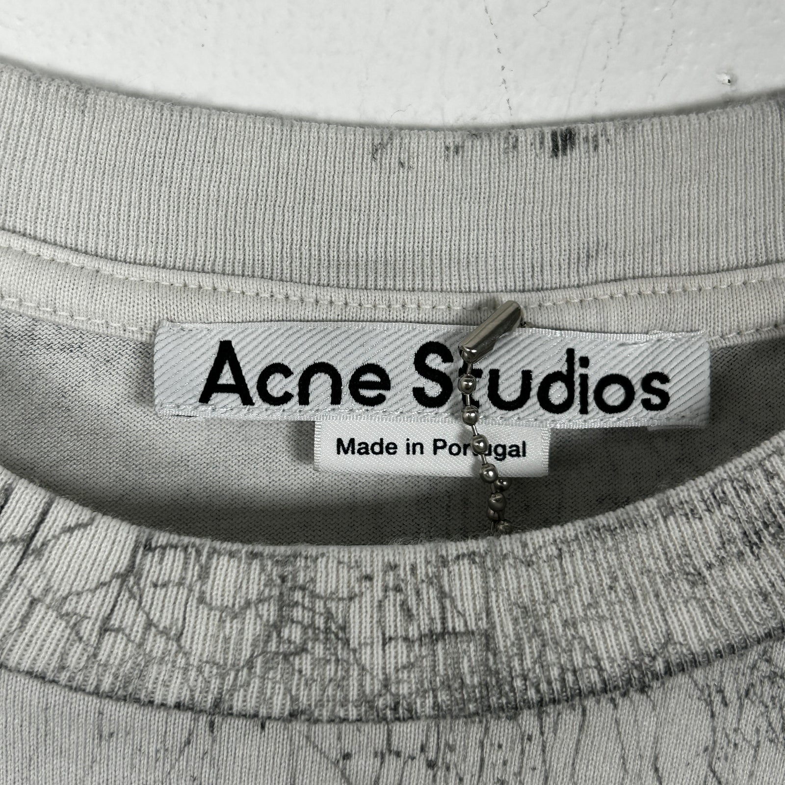 Acne Studios White Trompe-l'œil Paint Logo T-Shirt