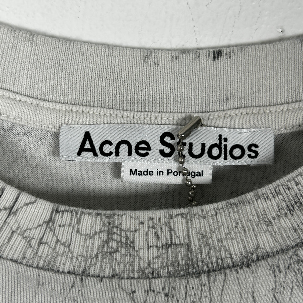 Acne Studios White Trompe-l'œil Paint Logo T-Shirt