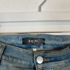 Amiri Lightwash MX1 Cracked Orange Patch Jeans Size 38