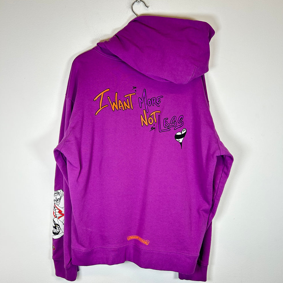 Chrome Hearts Purple Matty Boy I Want More Not Less Hoodie Size XL