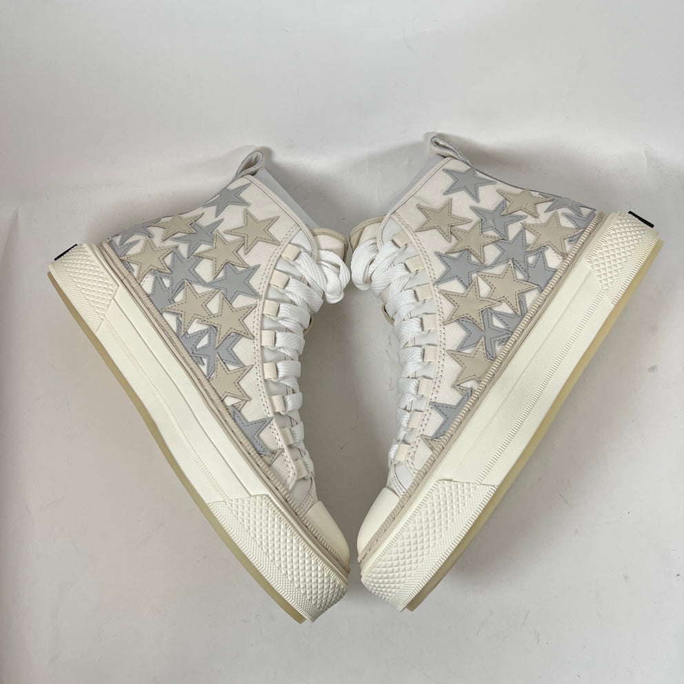 Amiri Grey/White Stars Court High-Top Sneaker Size 42