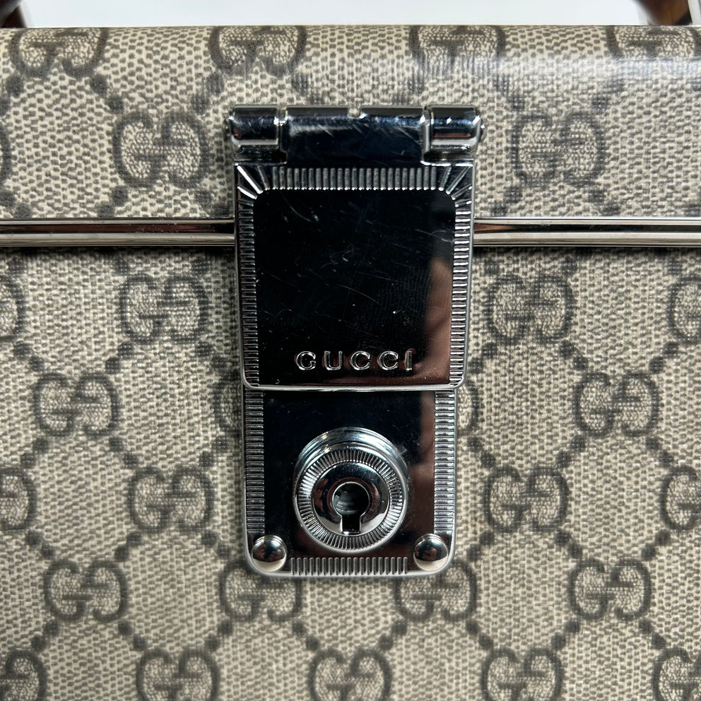 Gucci Bamboo GG Supreme Globe-Trotter Vanity Case