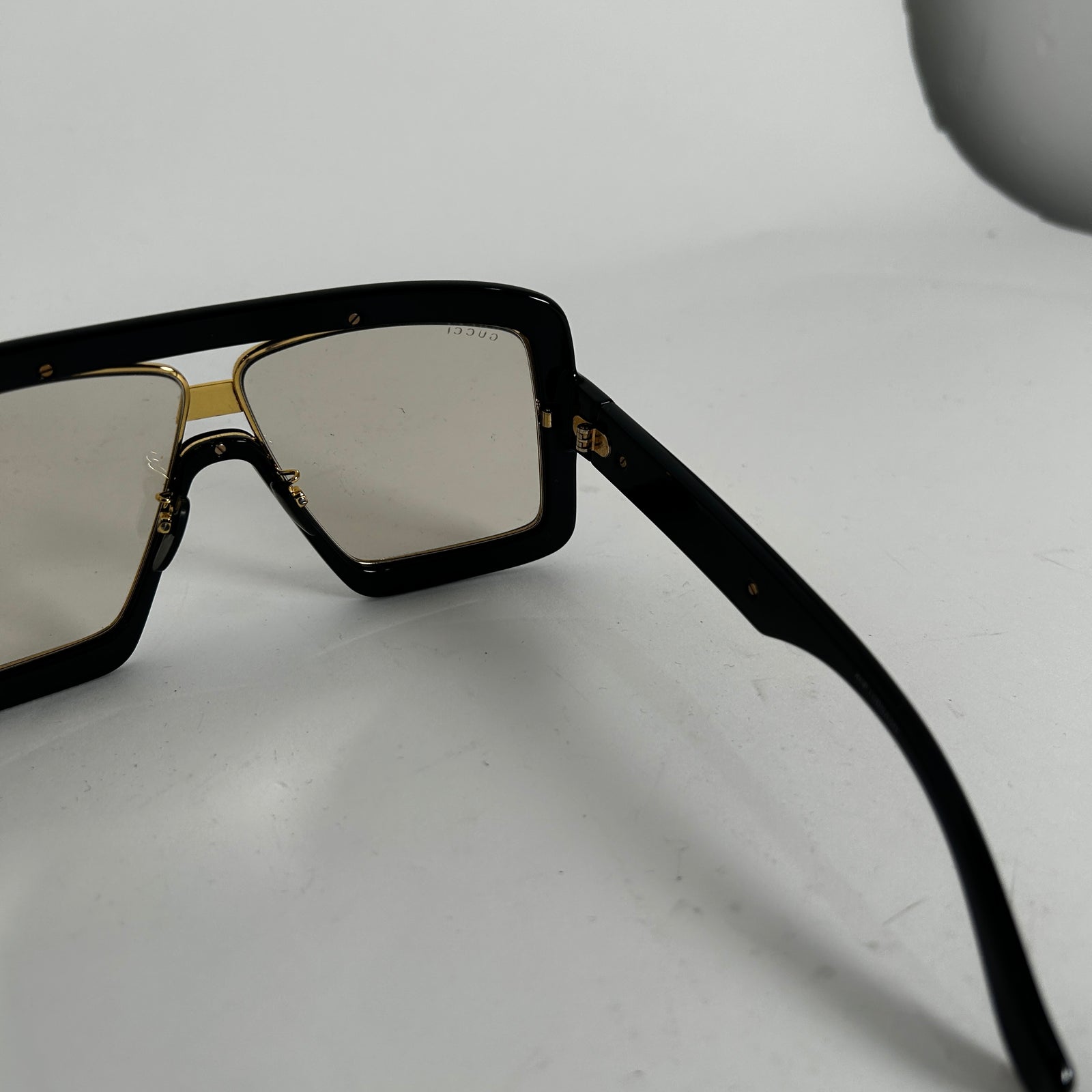 Gucci Black/Gold Square Aviator Sunglasses