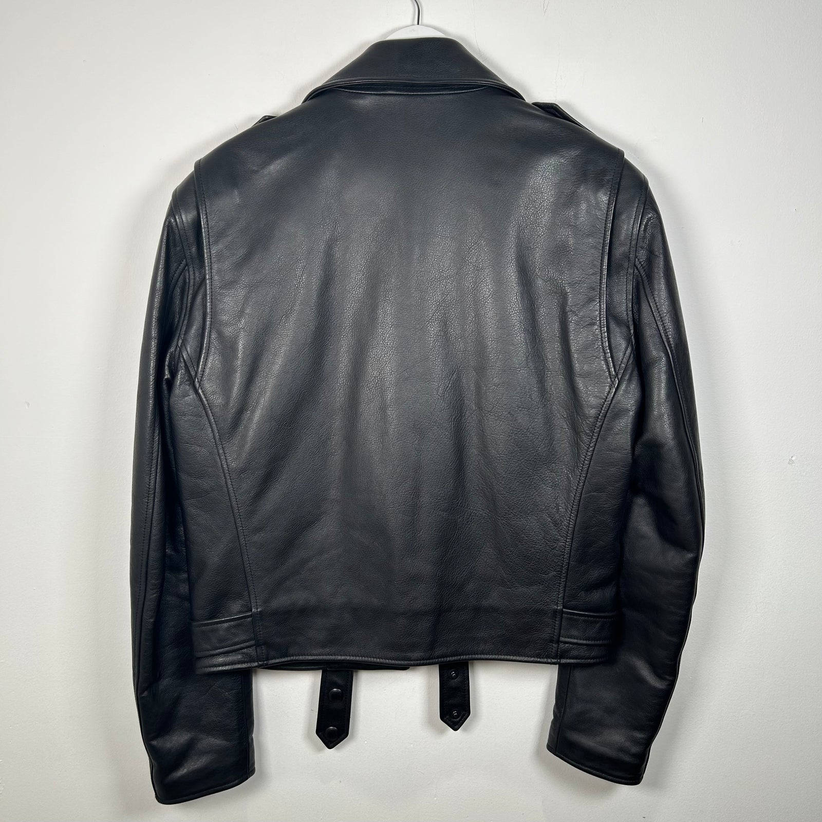 Ralph Lauren Purple Label Black Leather Moto Jacket Size M