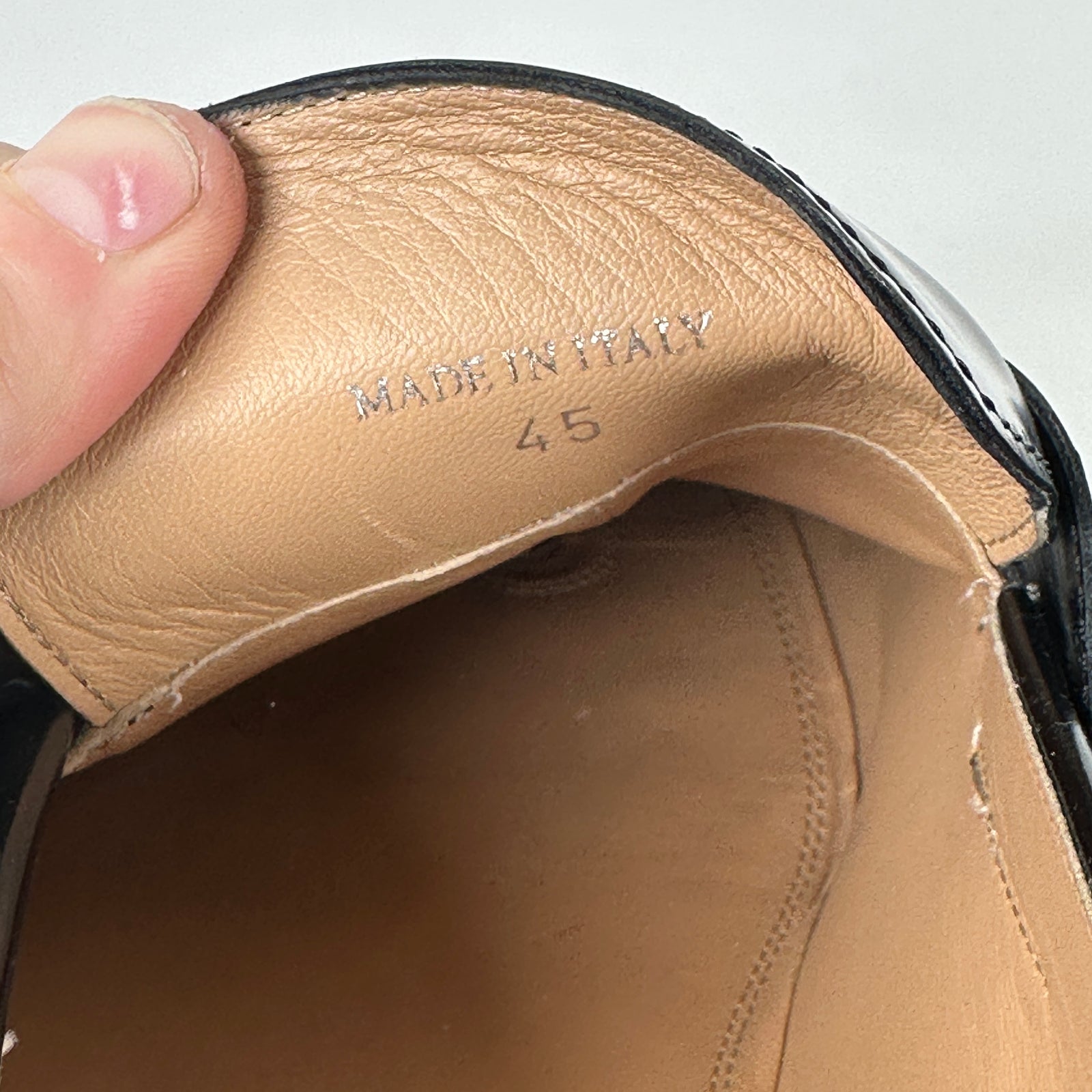 Maison Margiela Black Leather Tabi Loafers Size 12