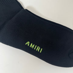Amiri Black/Lime Green Stencil Socks Size 45-46