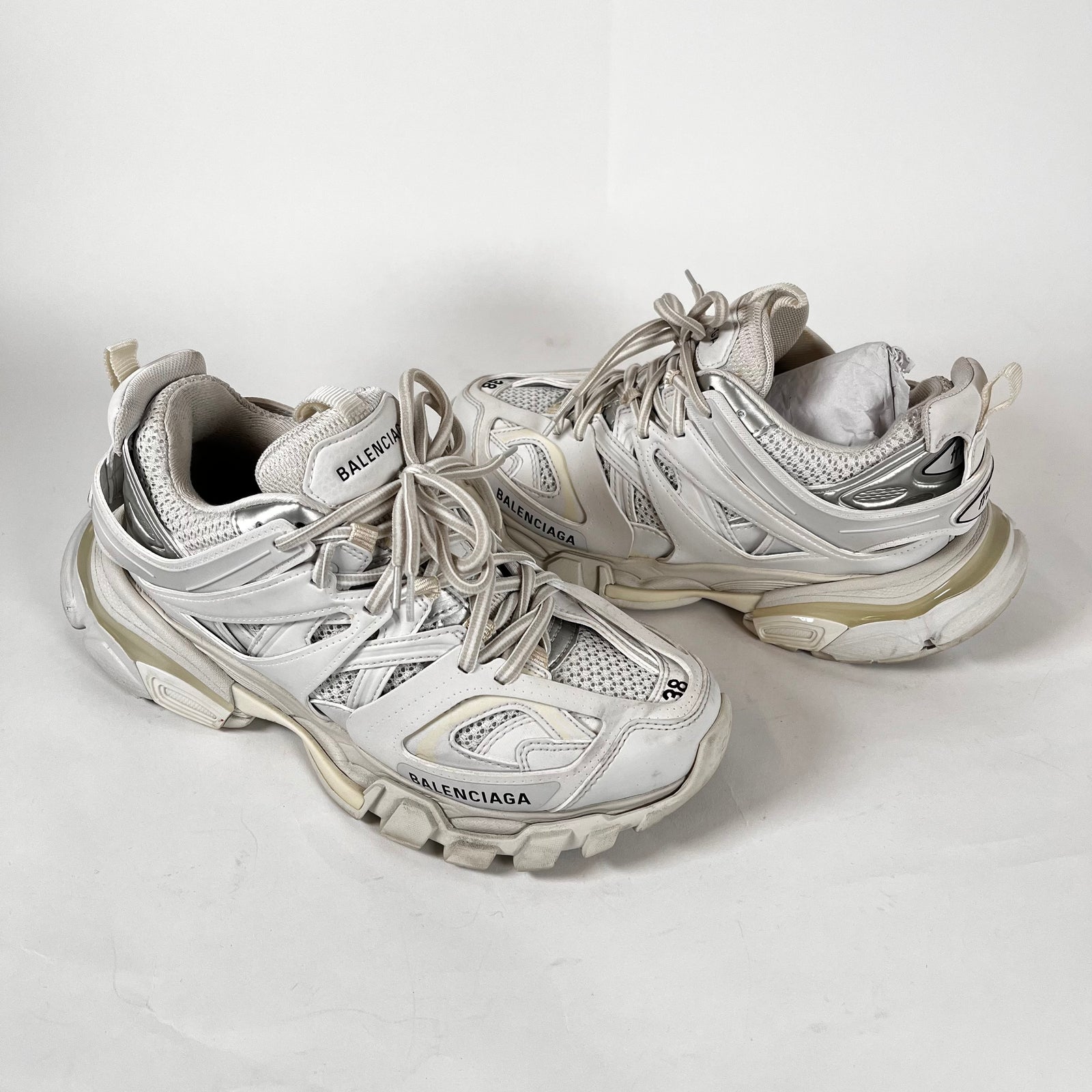 Balenciaga White Track Sneakers Size 38