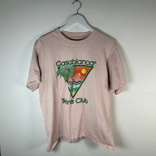 Casablanca Logo Graphic Pink T-Shirt Size L
