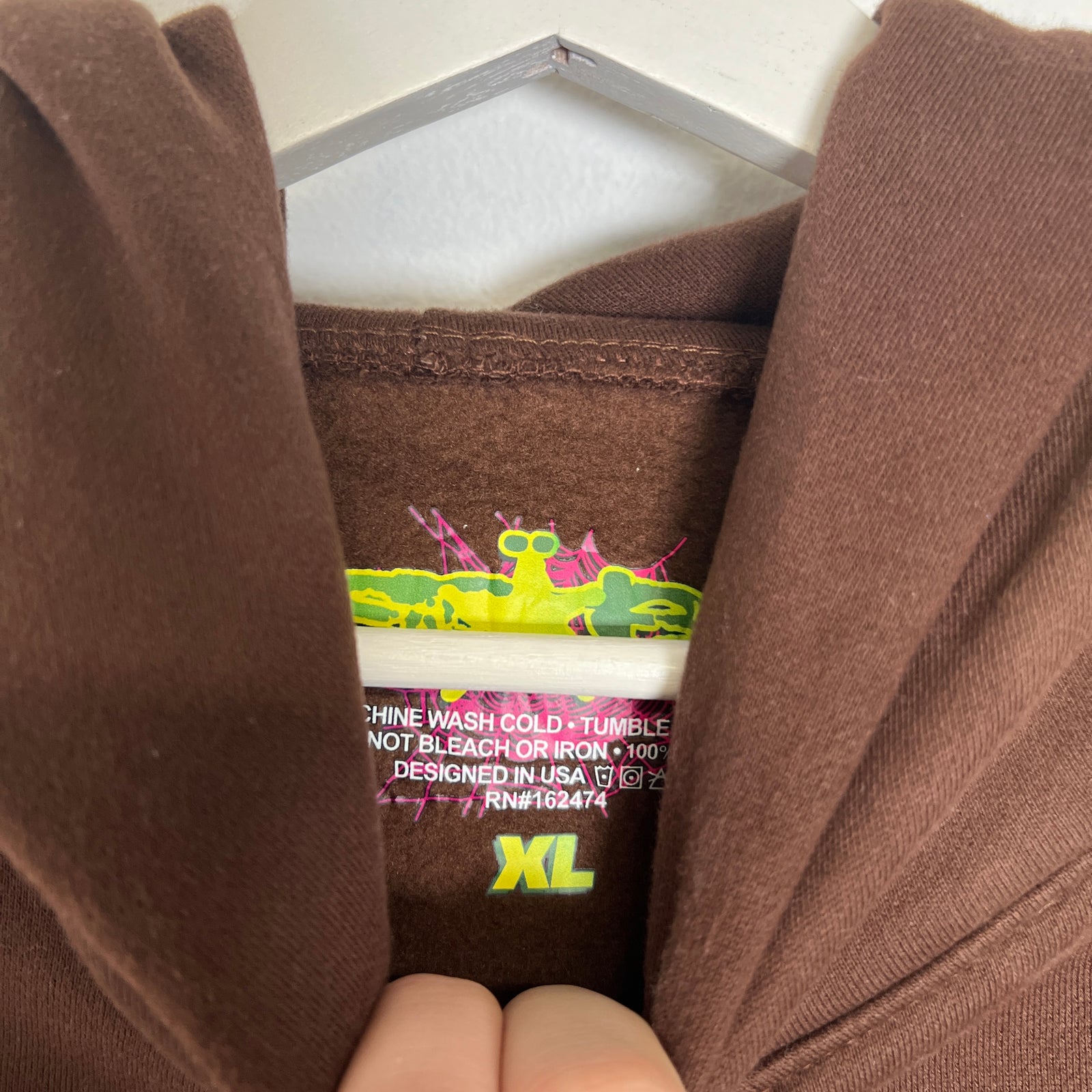 Sp5der Classic Brown Hoodie Size XL