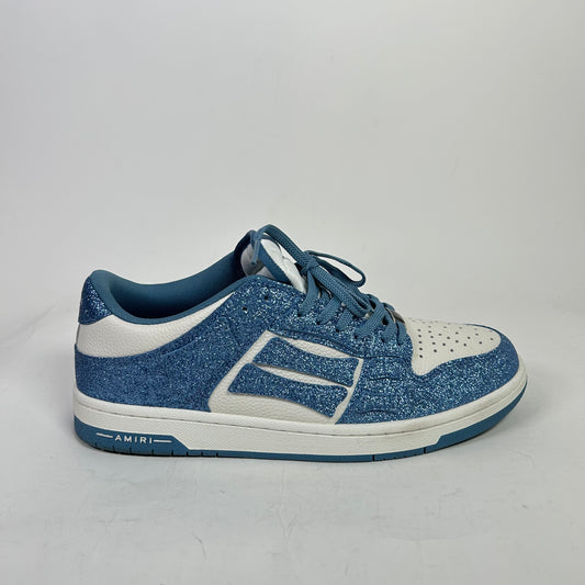 Amiri Blue Shimmer Skeleton Low-Top Sneakers