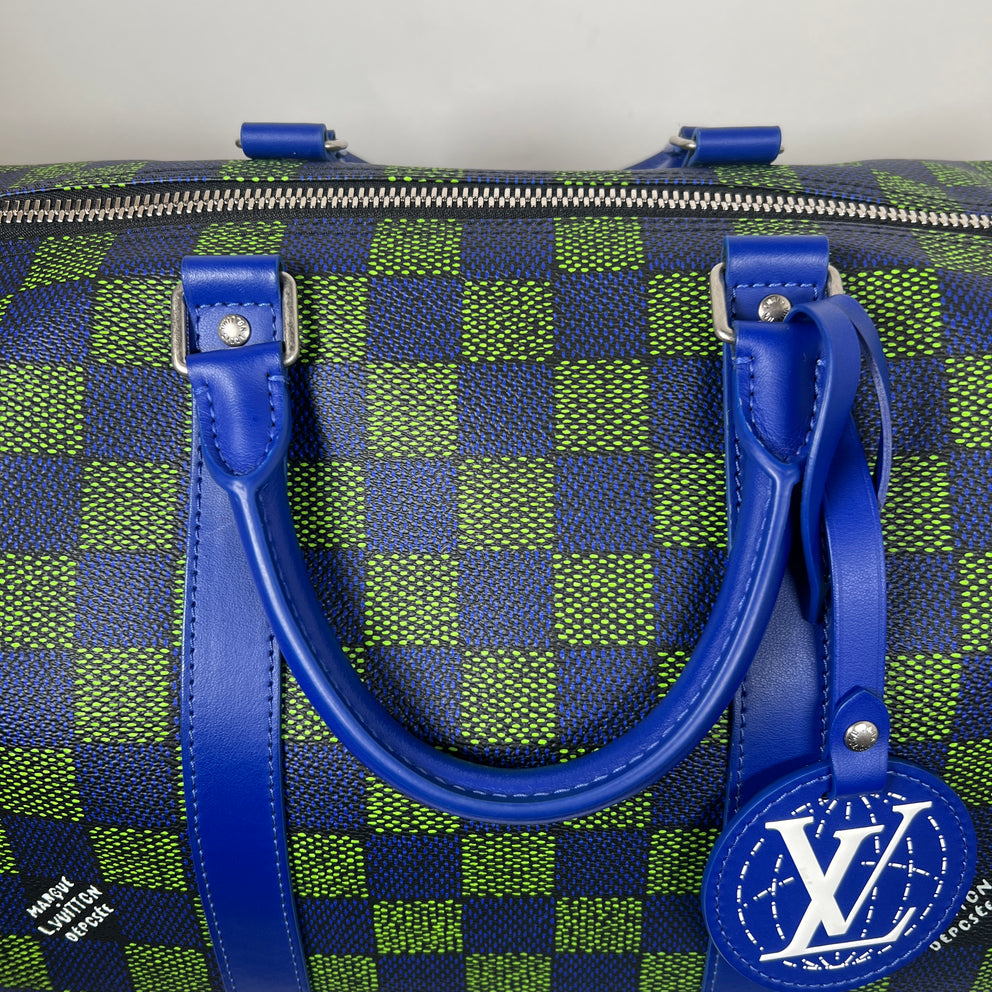 Louis Vuitton Blue/Green Damier Other Keepall Bandouliere 50
