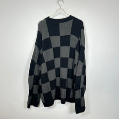 Balenciaga Black Checkered Cable Knit Size XL