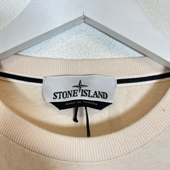 Stone Island Cream Embroidered Logo T-Shirt Size S