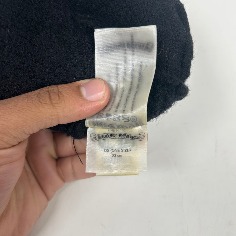 Chrome Hearts Black Scroll Logo Beanie