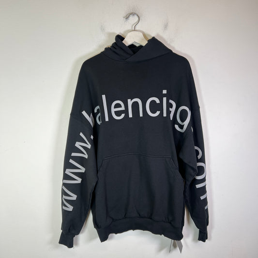 Balenciaga Spell-Out Embroidered Logo Hoodie