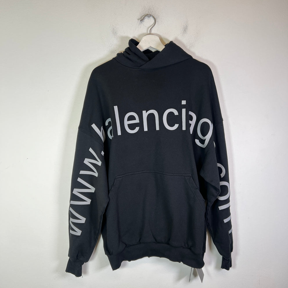 Balenciaga Spell-Out Embroidered Logo Hoodie