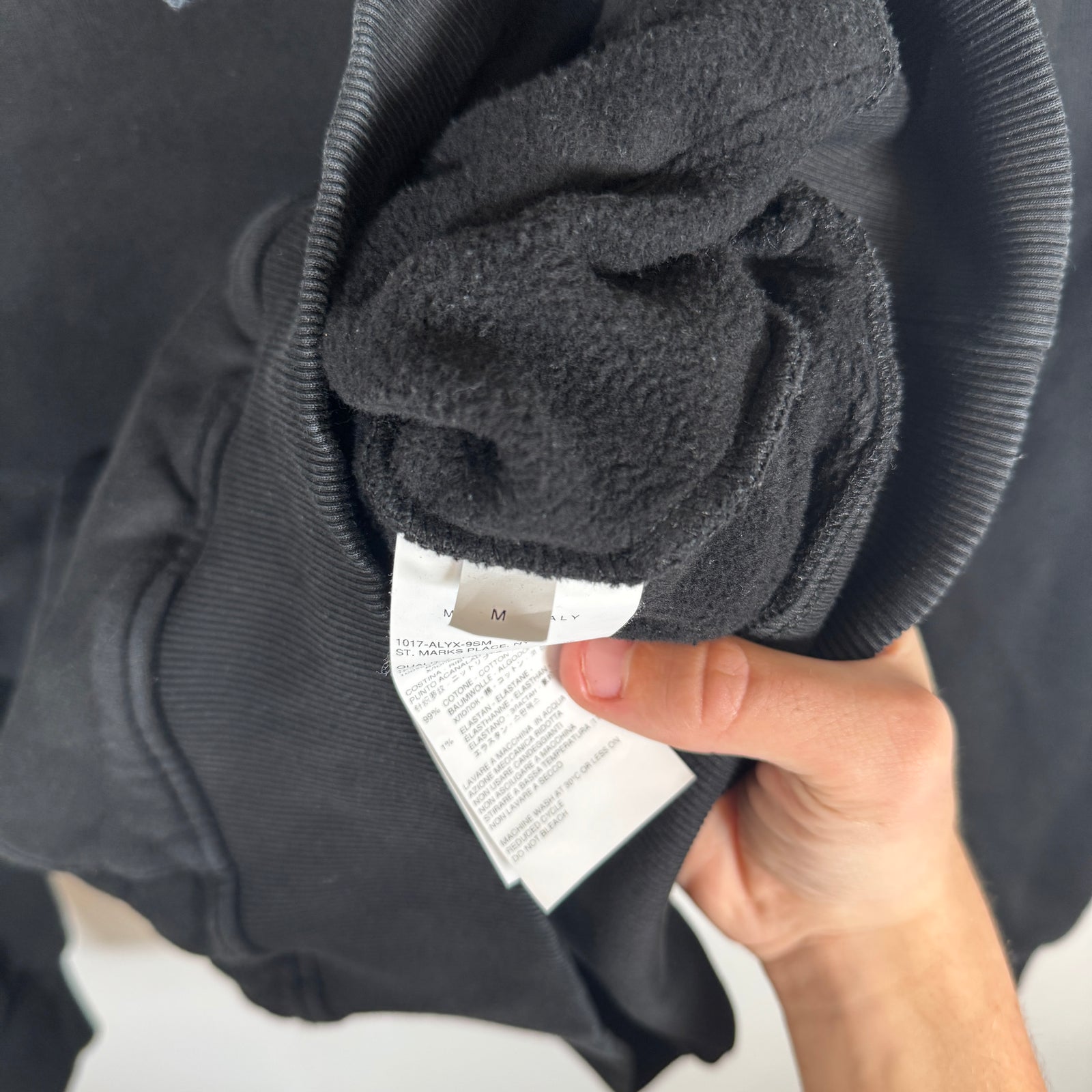 Alyx Black Sleeve Print Hoodie Size M