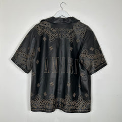 Amiri Laser Cut Western Leather Button Up Size L