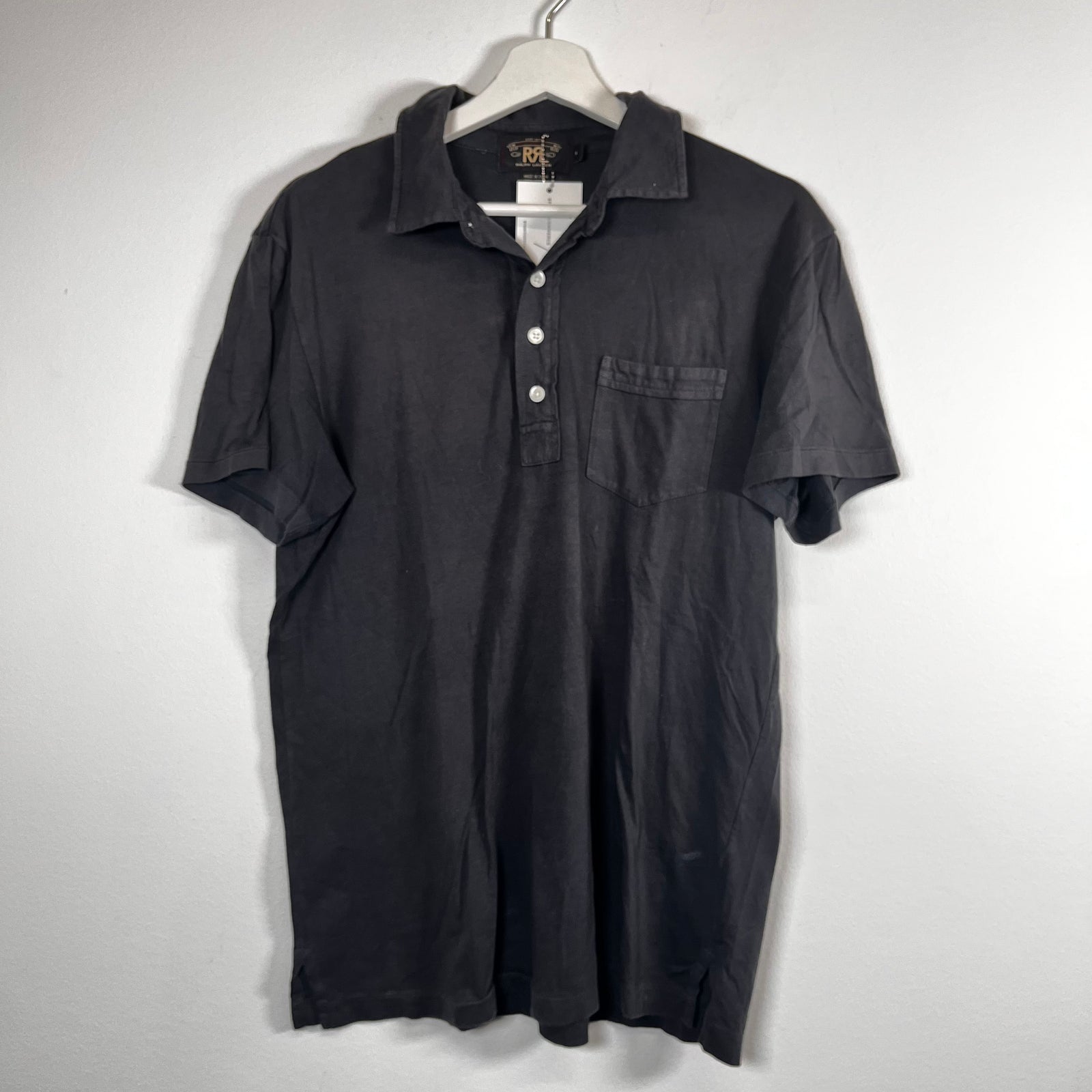 RRL Charcoal 1/4 Polo Shirt Size M