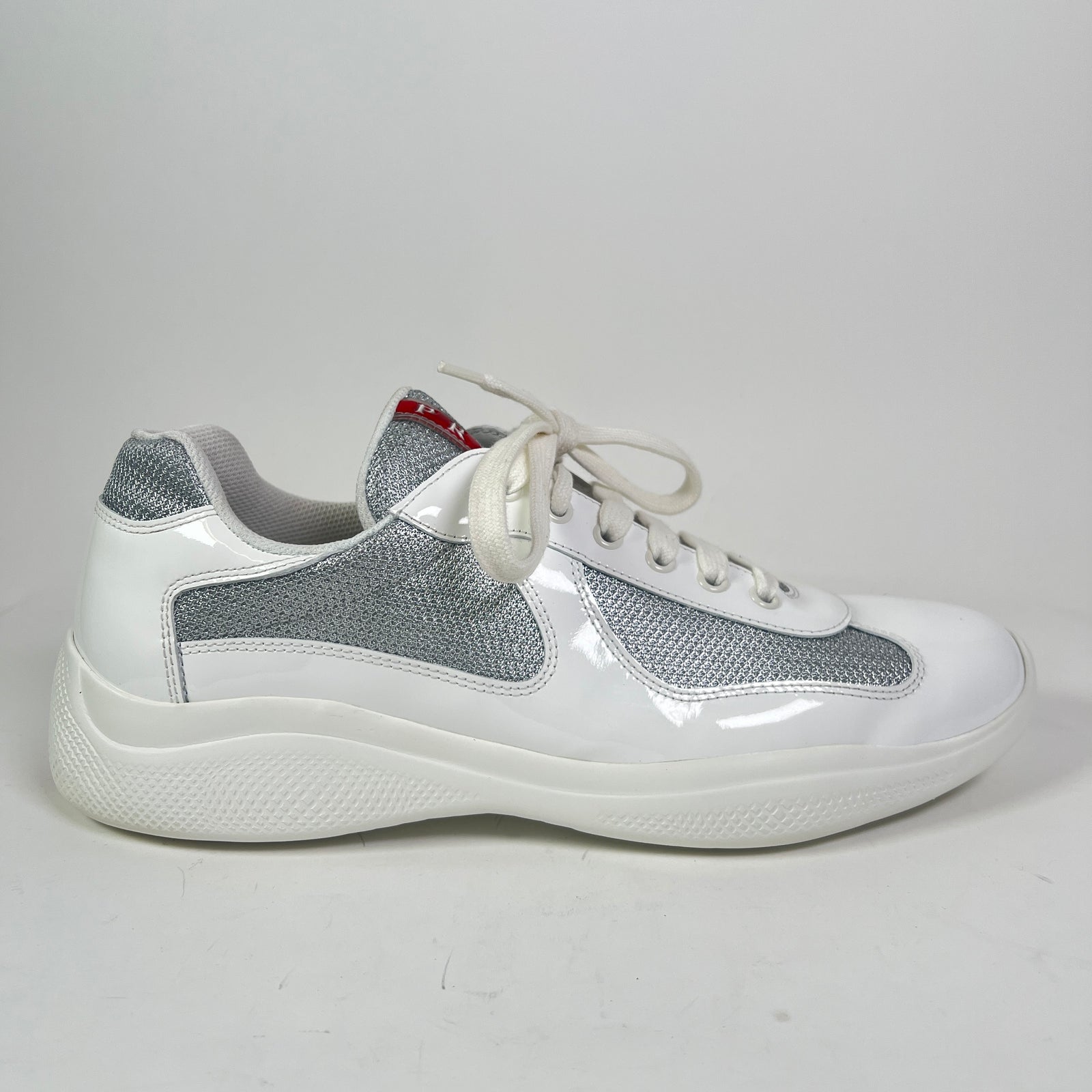Prada White Patent Leather America Cups