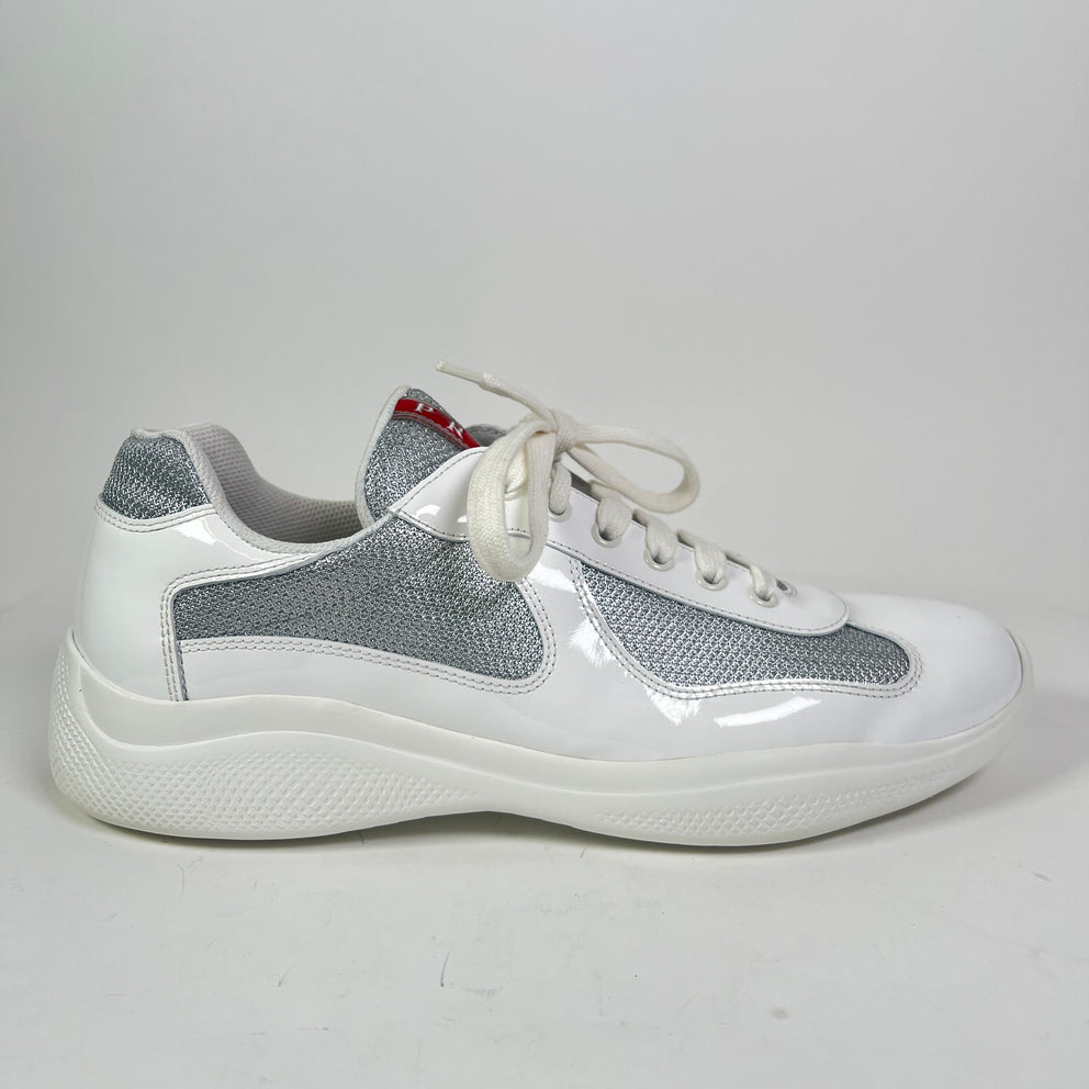 Prada White Patent Leather America Cups