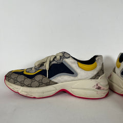 Gucci Rython GG White/Blue Sneakers Size 10