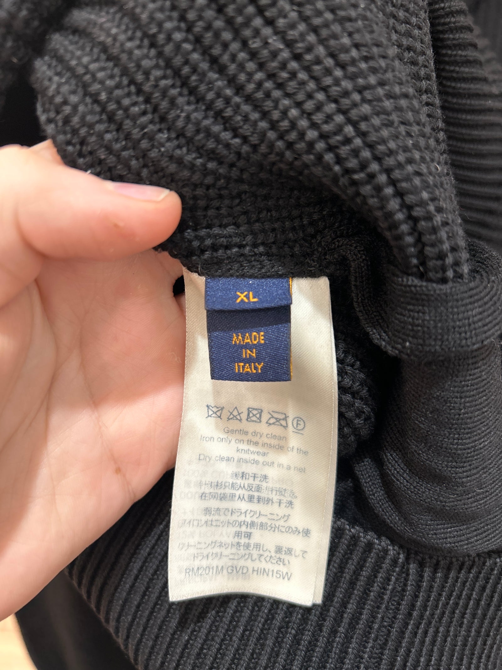Louis Vuitton 3D Empreinte Pocket Knit Zip Up Hoodie Size XL
