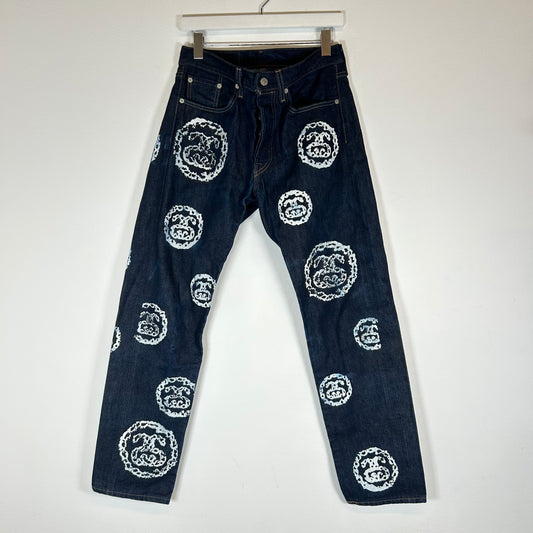 Denim Tears x Stussy Darkwash Selvedge Wreath Jeans Size 30