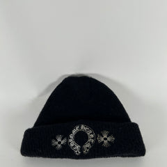 Chrome Hearts Black Scroll Logo Beanie