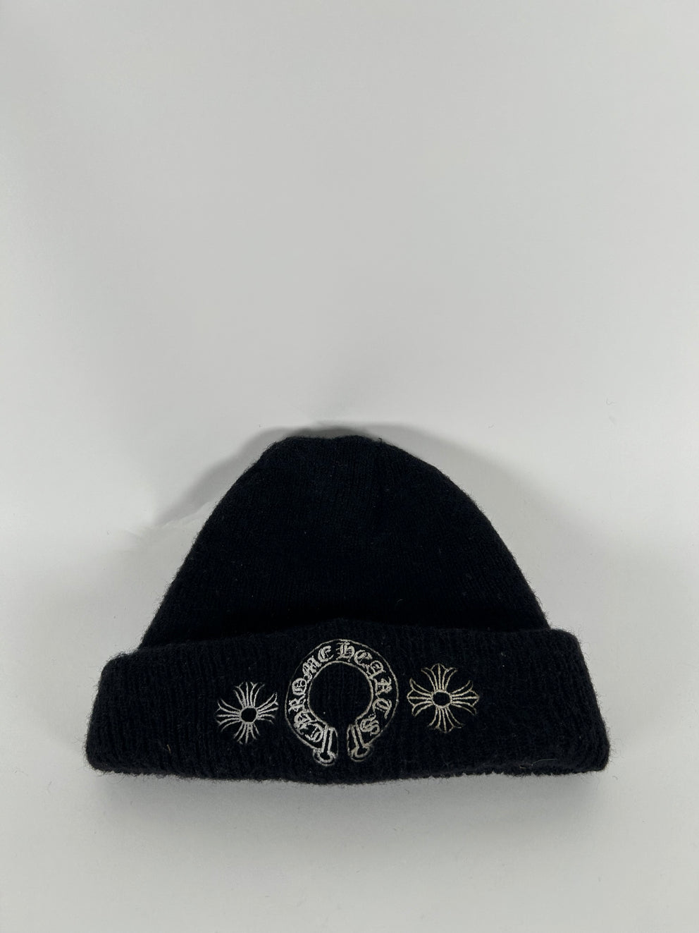 Chrome Hearts Black Scroll Logo Beanie