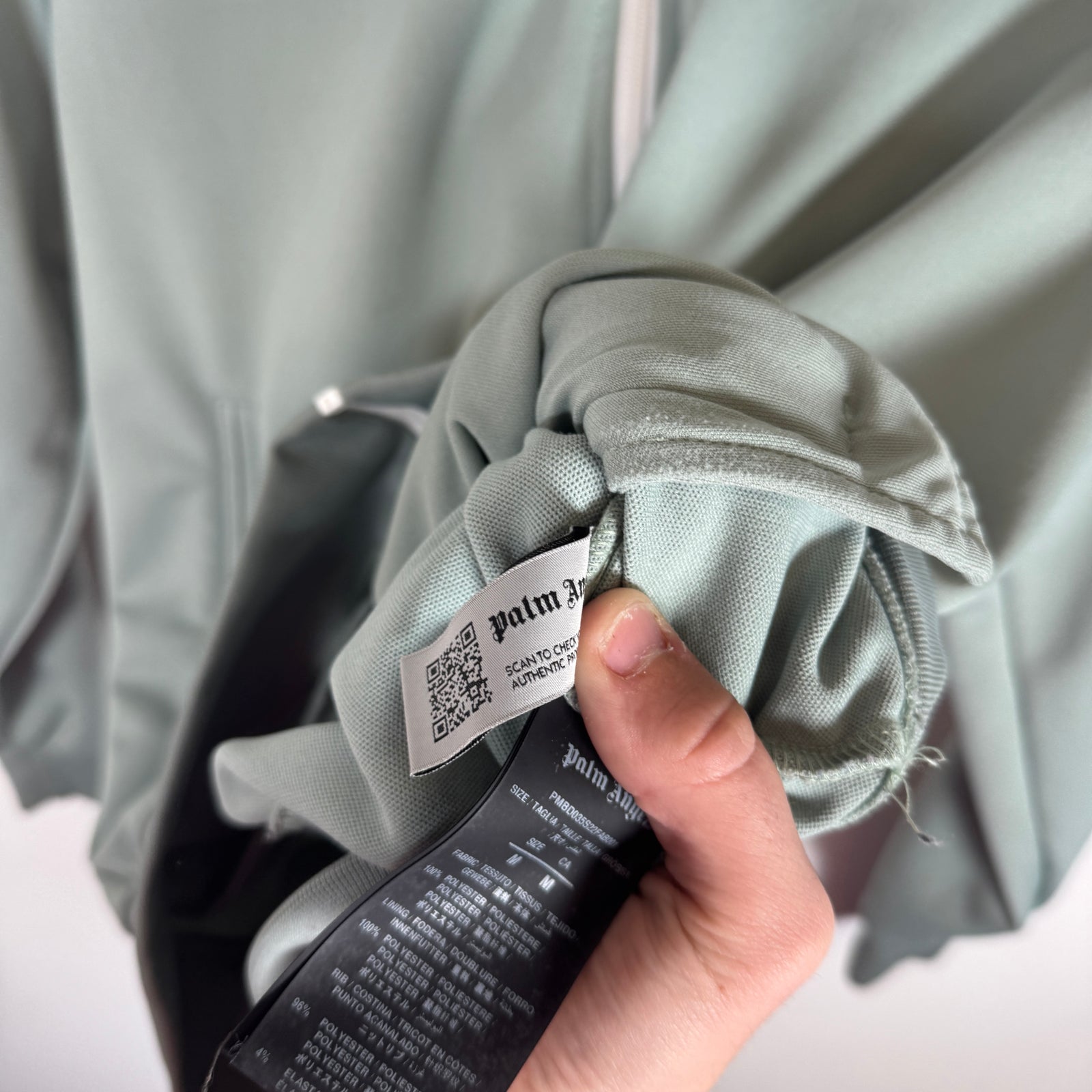 Palm Angels Greyish Blue Track Bomber Jacket Size M