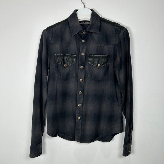 Chrome Hearts Leather Fleur Back Flannel Size Small