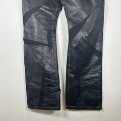 Helmut Lang Waxed Black Jeans Size 38