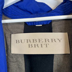 Burberry Brit Blue Hooded Trench Coat Size M