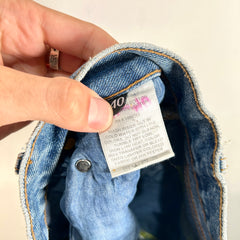 Endless Denim Distressed Scar Stitch Yellow Embroidery Jeans Size 40