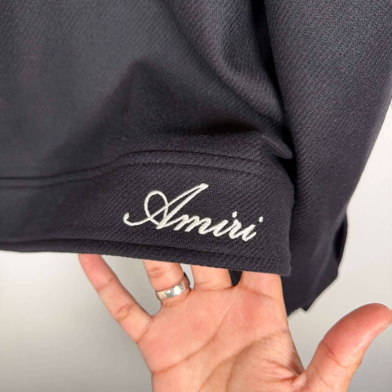Amiri Black Embroidered Diamond MA Work Jacket Size 50