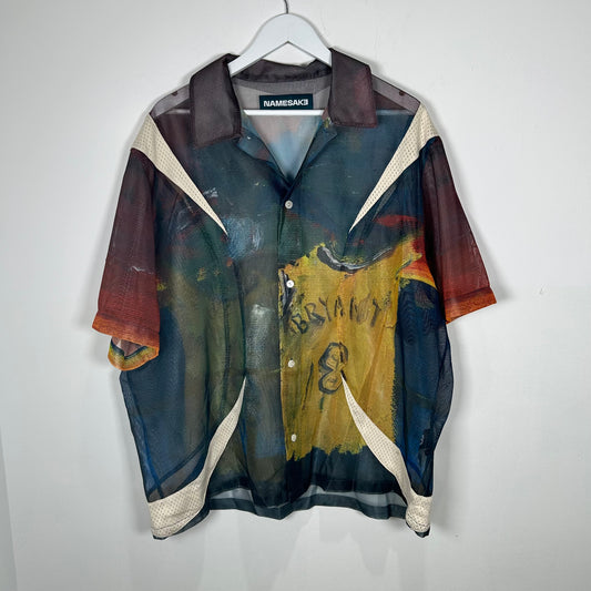 Namesake Devin Panelled Multicolor Mesh Shirt Size L